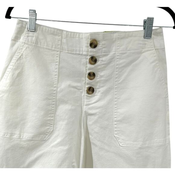 INC International Concepts SZ 2 Wide Crop Pants Button-Up Mod Mariner Size 4 NEW - Picture 3 of 5